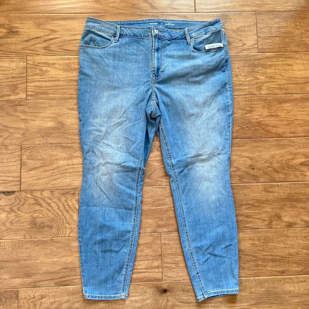 NWT Old Navy Jeans Women's Size 20 Blue Wow High-Waisted High-Rise Super Skinny